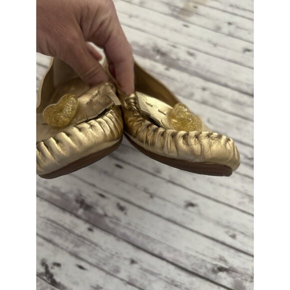 Coach Penny Women's Patent Gold Leather Slip On Flats Loafers Size 7.5 - Picture 12 of 12